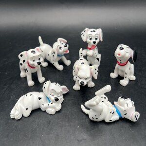 Disney 101 Dalmatians 7 Figures Dogs  PVC Cake Toppers Toys Small Characters